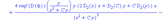 4*mu*vinf*(D(`ϕ`))(y/(x^2+C*y))*y*x/(x^2+C*y)^2+(2/3*mu-kappa)*(D[1](vinf)*`ϕ`(y/(x^2+C*y))+vinf*D[1](`ϕ`(y/(x^2+C*y)))-2*D[2](vinf)*(D(`ϕ`))(y/(x^2+C*y))*y*x/(x^2+C*y)^2-2...